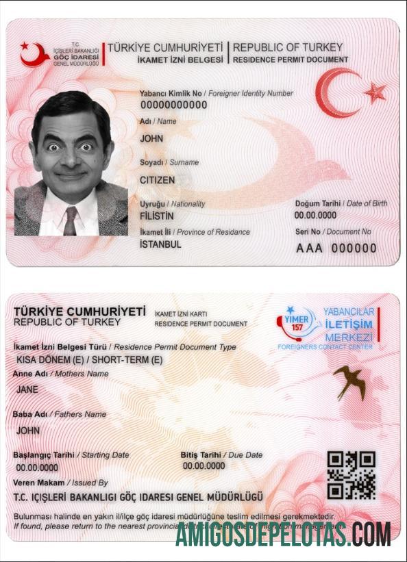 Autorização de residência na Turquia amostra